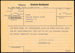 SMU 13-0135 - Telegramm Bundeskanzler Adenauer an Gerhard Bolte, 6. Juni 1962